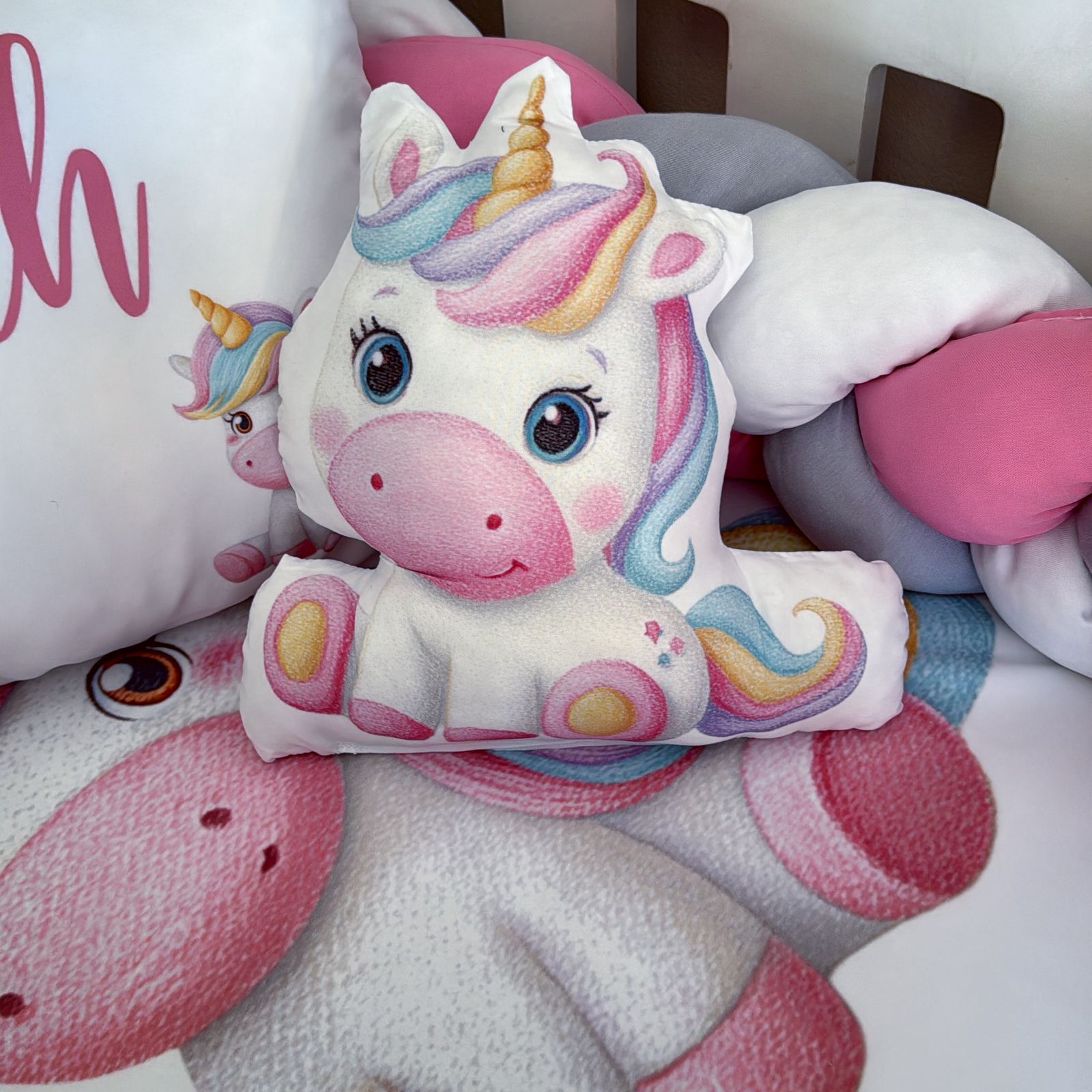 Cot Bedding - Pink Unicorn Set 13
