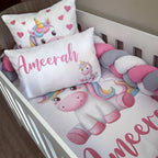 Cot Bedding - Pink Unicorn Set 13
