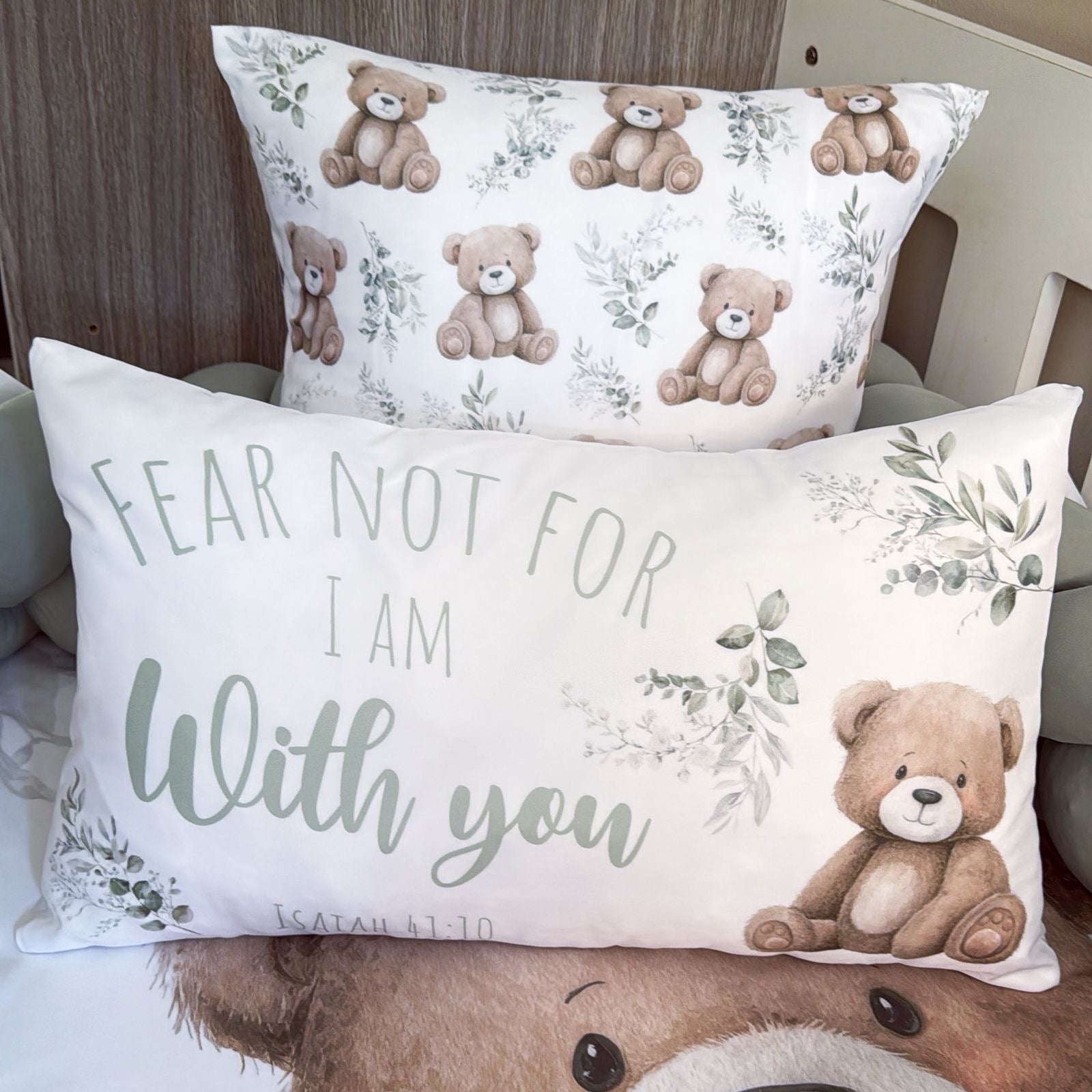 Cot Bedding - Sage Bear Set 03