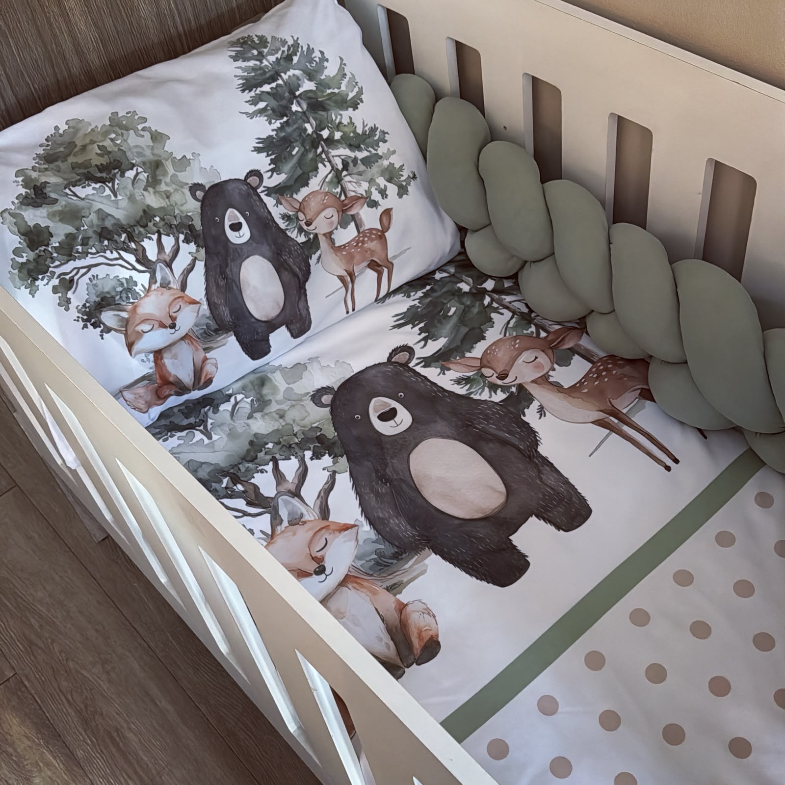 Cot Bedding - Sage Woodlands Set 04