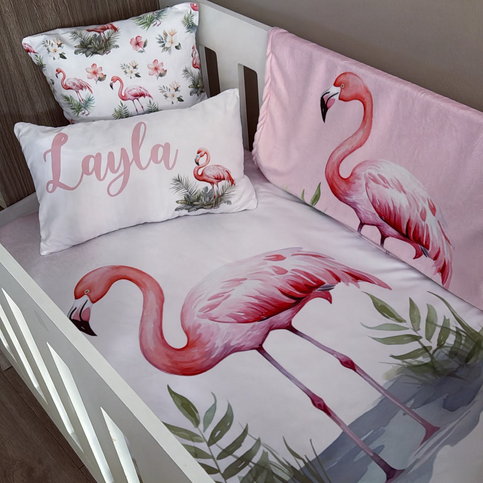 Cot Bedding - flamingo set 04