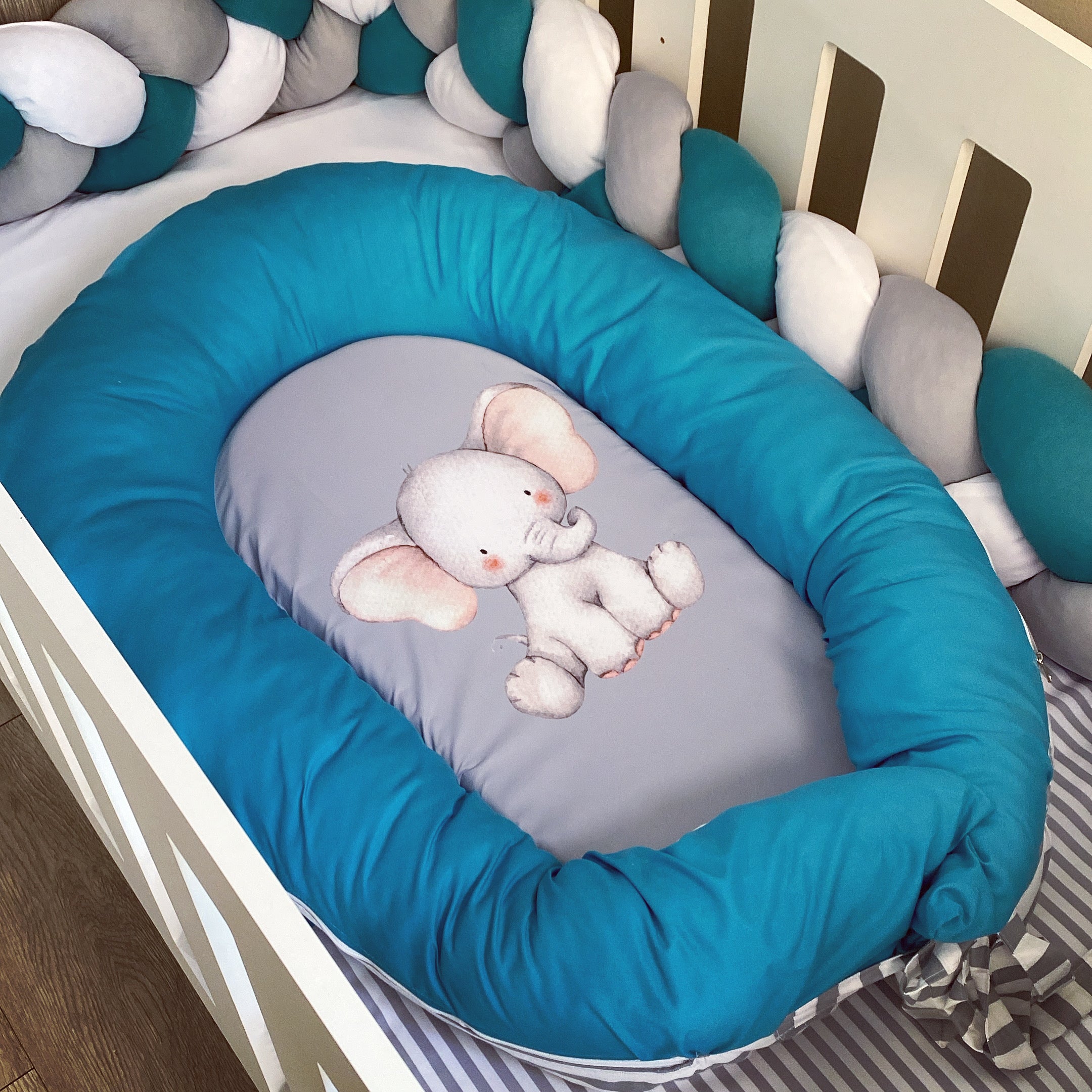 Nest - Blue Elephant 02 baby nursery snuggle nests South Africa