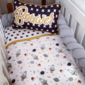 Cot Bedding - Black Mustard Space Set 01 baby boy nursery linen set South Africa