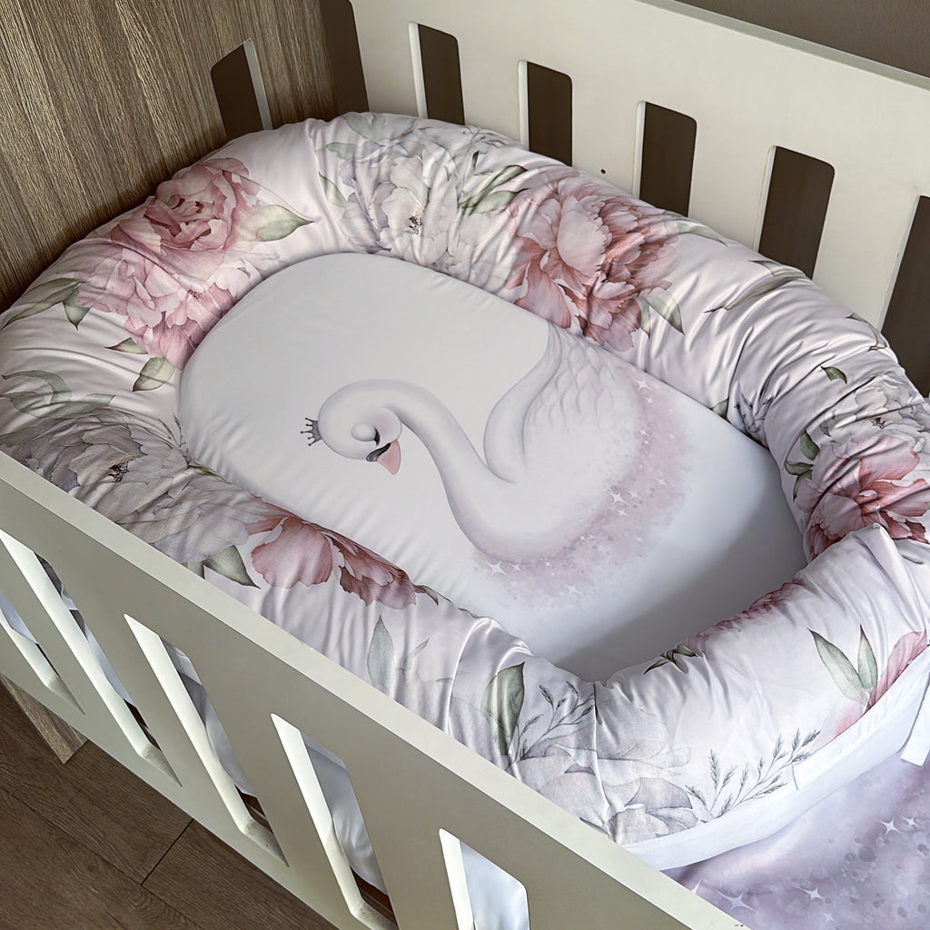 Cot Bedding - Pink Swan Set 05