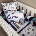 Cot Bedding - Navy Rainbow Delight Set baby boy nursery linen set South Africa