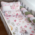 Cot Bedding - Coral Pink Bunny Set 02