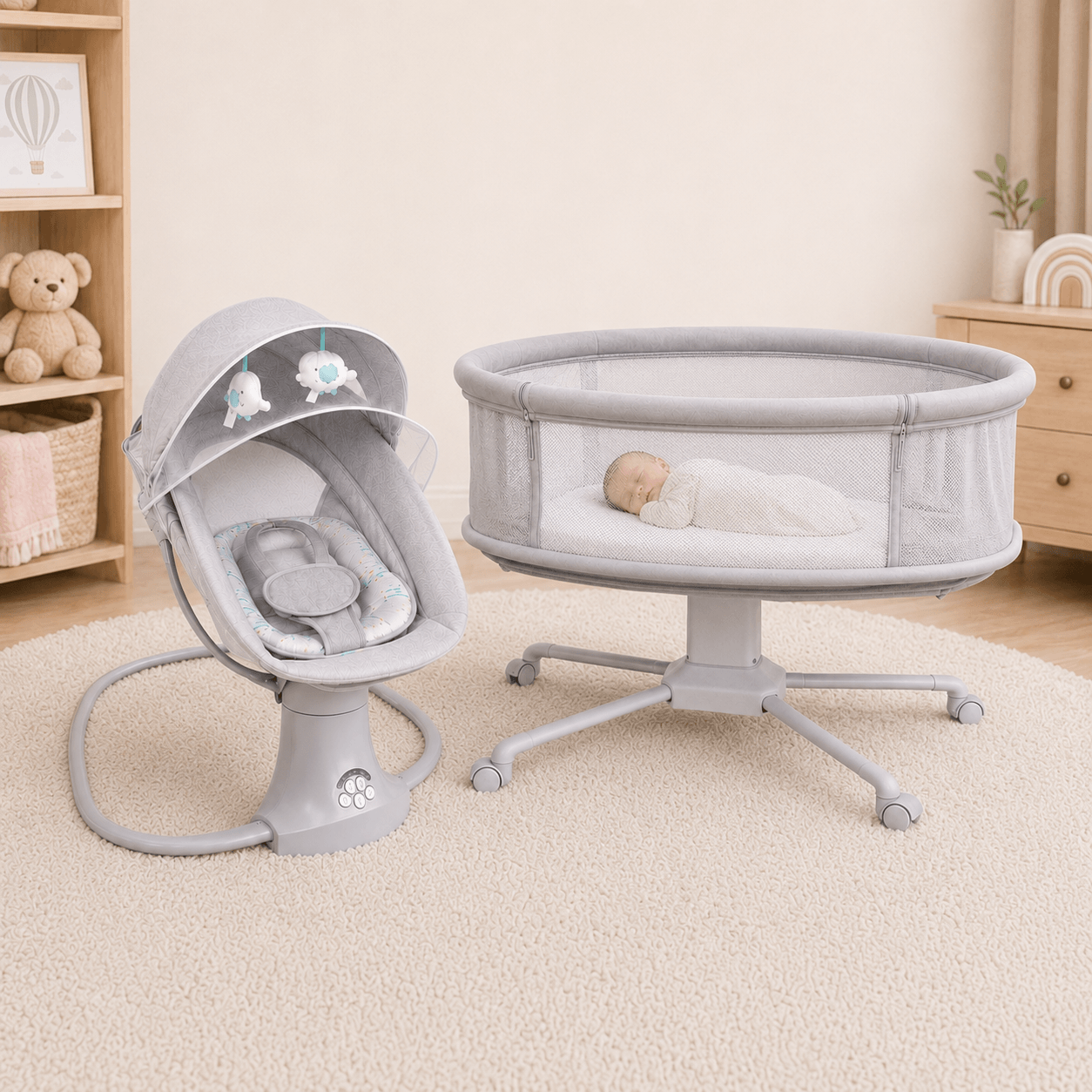 Dream_Starlight_Bedside_Bassinet_Bundle_Mastela_3-in-1_Baby_Swing_Smaller