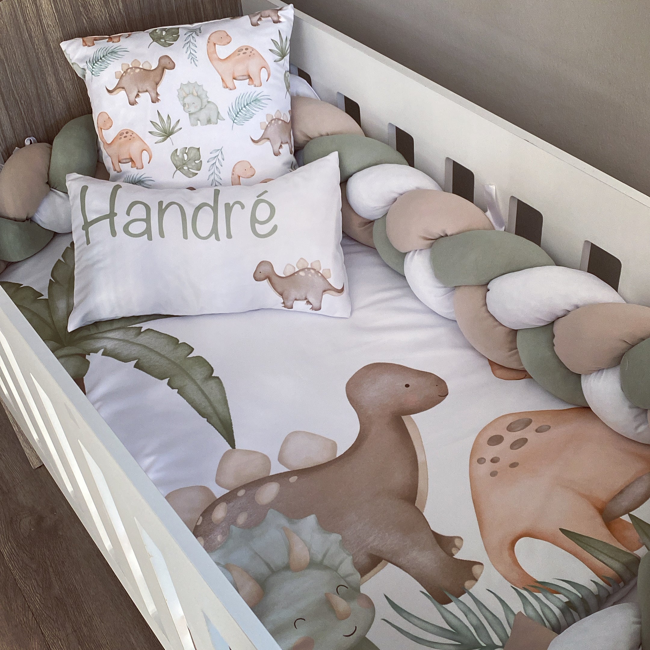 Cot Bedding - Stone Dinosaur Set 01 baby boy nursery linen set South Africa