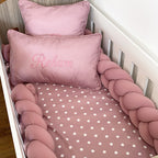 Cot Bedding - Dusty Pink Dots Set 01