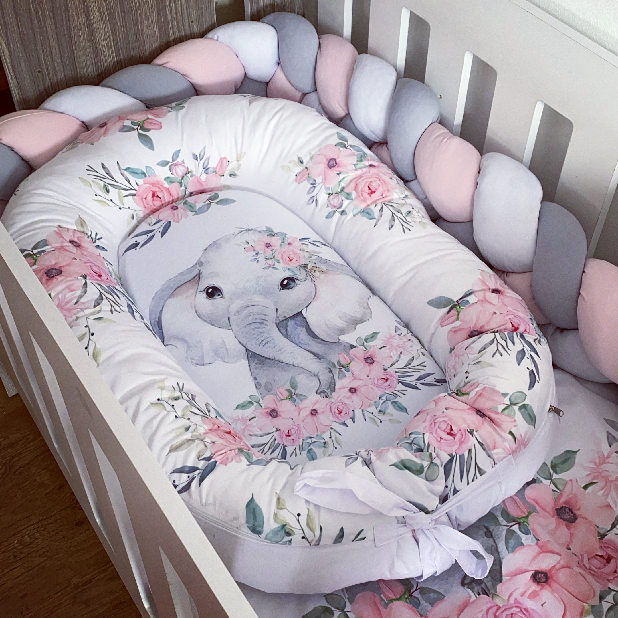 Cot Bedding - Pink Elephant Set 41
