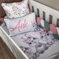 Cot Bedding - Pink Sage Bunny Set 04
