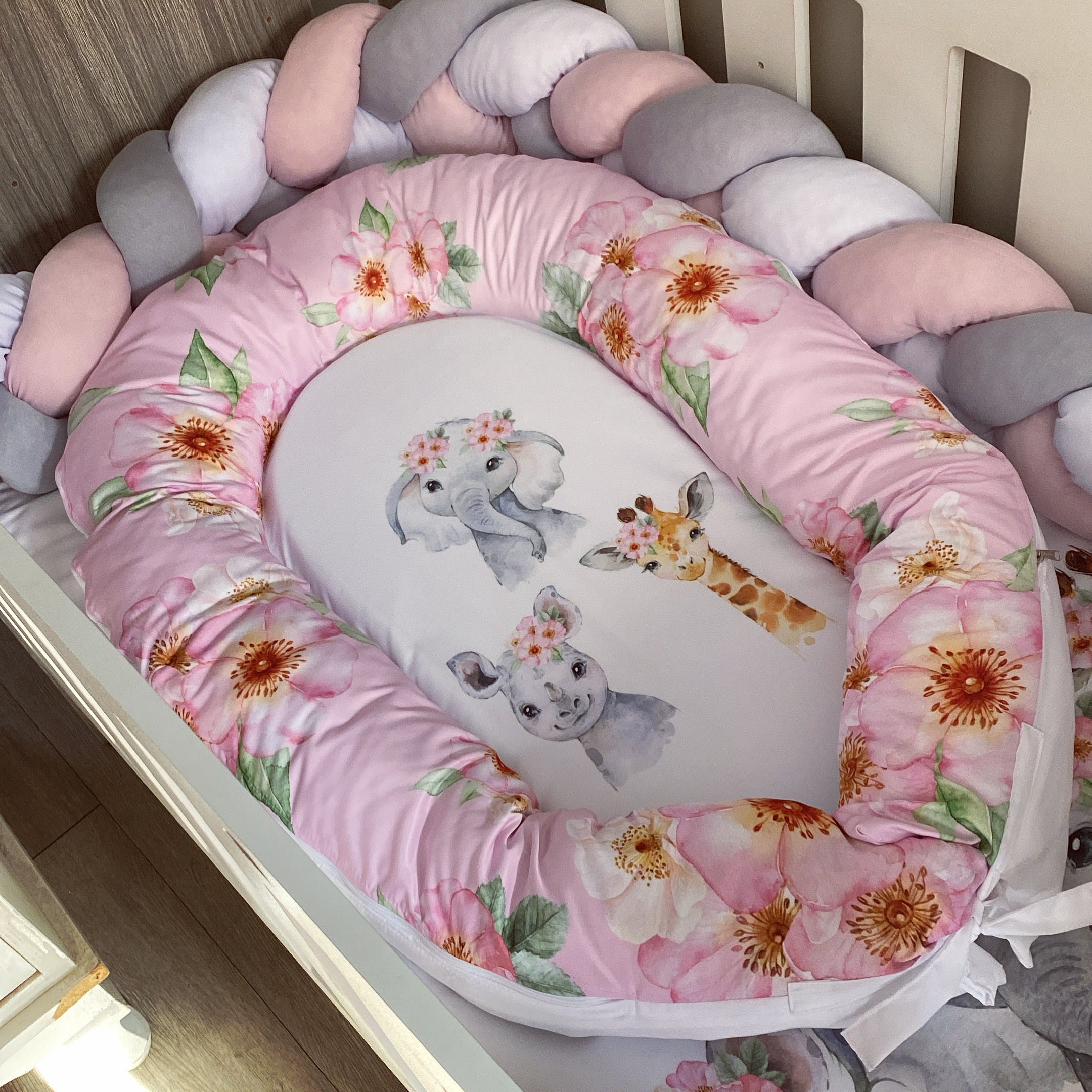 Nest - Pink Safari 01 baby nursery snuggle nests South Africa
