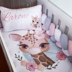 Cot Bedding - Pink Giraffe Set 02