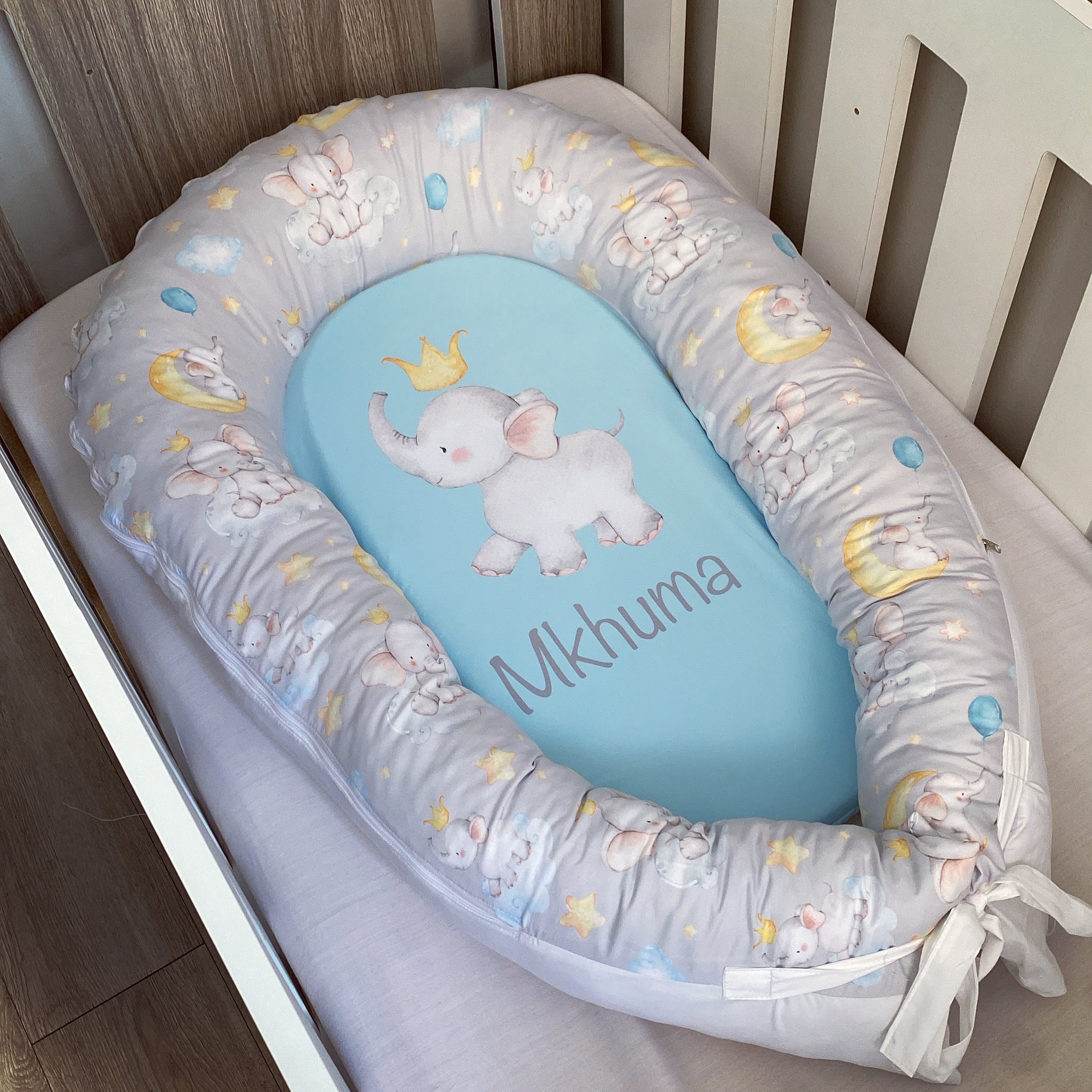 Nest - Blue Elephant 03 baby nursery snuggle nests South Africa