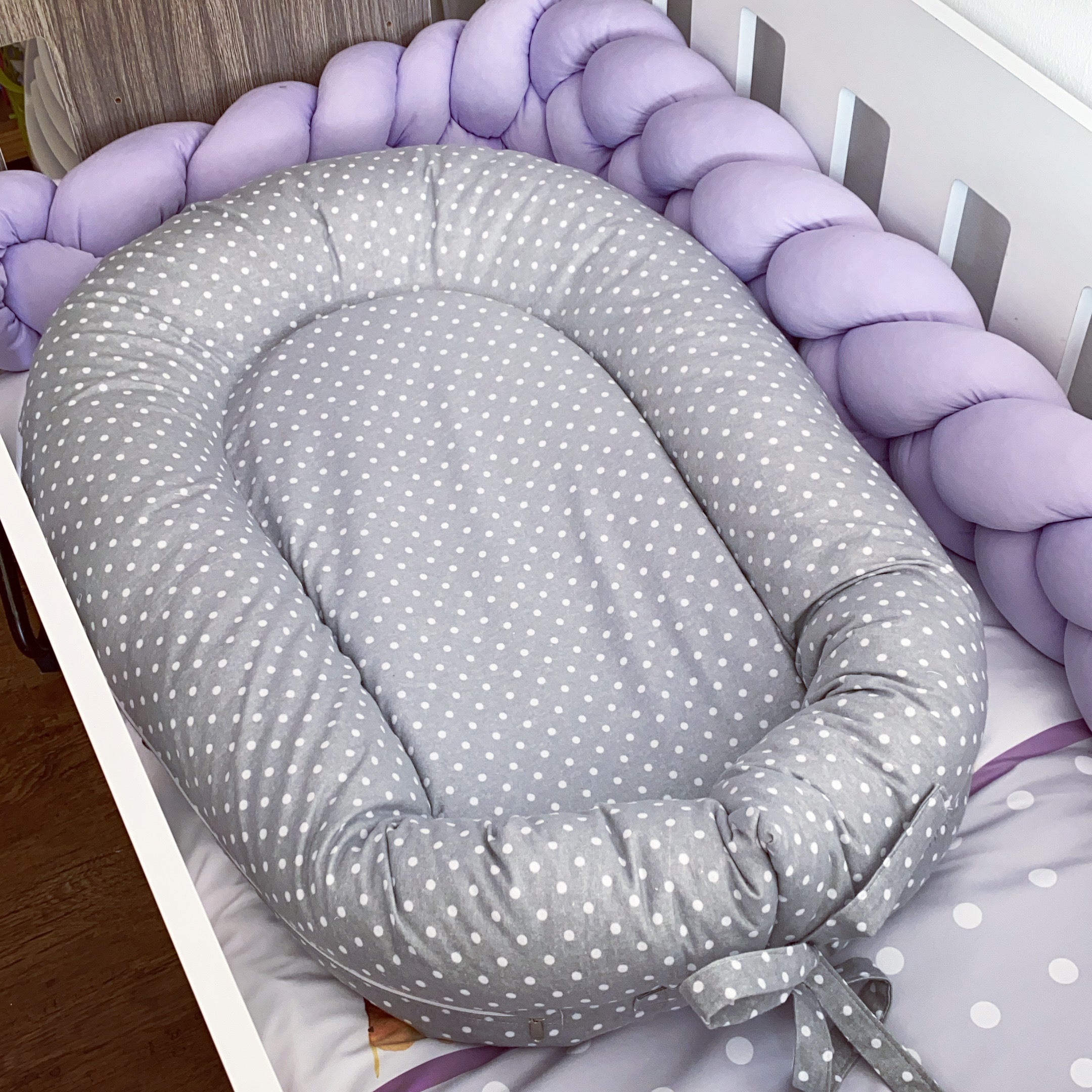 Nest - Grey Dots 01 baby nursery snuggle nests South Africa