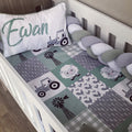 Cot Bedding - Green Farm Set 02 baby boy nursery linen set South Africa