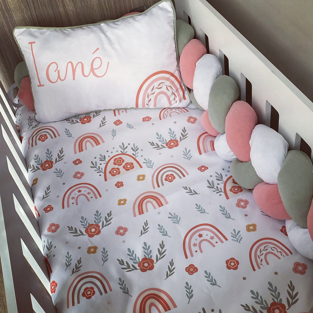 Cot Bedding - Coral Rainbow Set 01