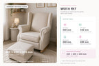 timeless wingback shape, beautifully rounded arms and generously padded seat beige colour
