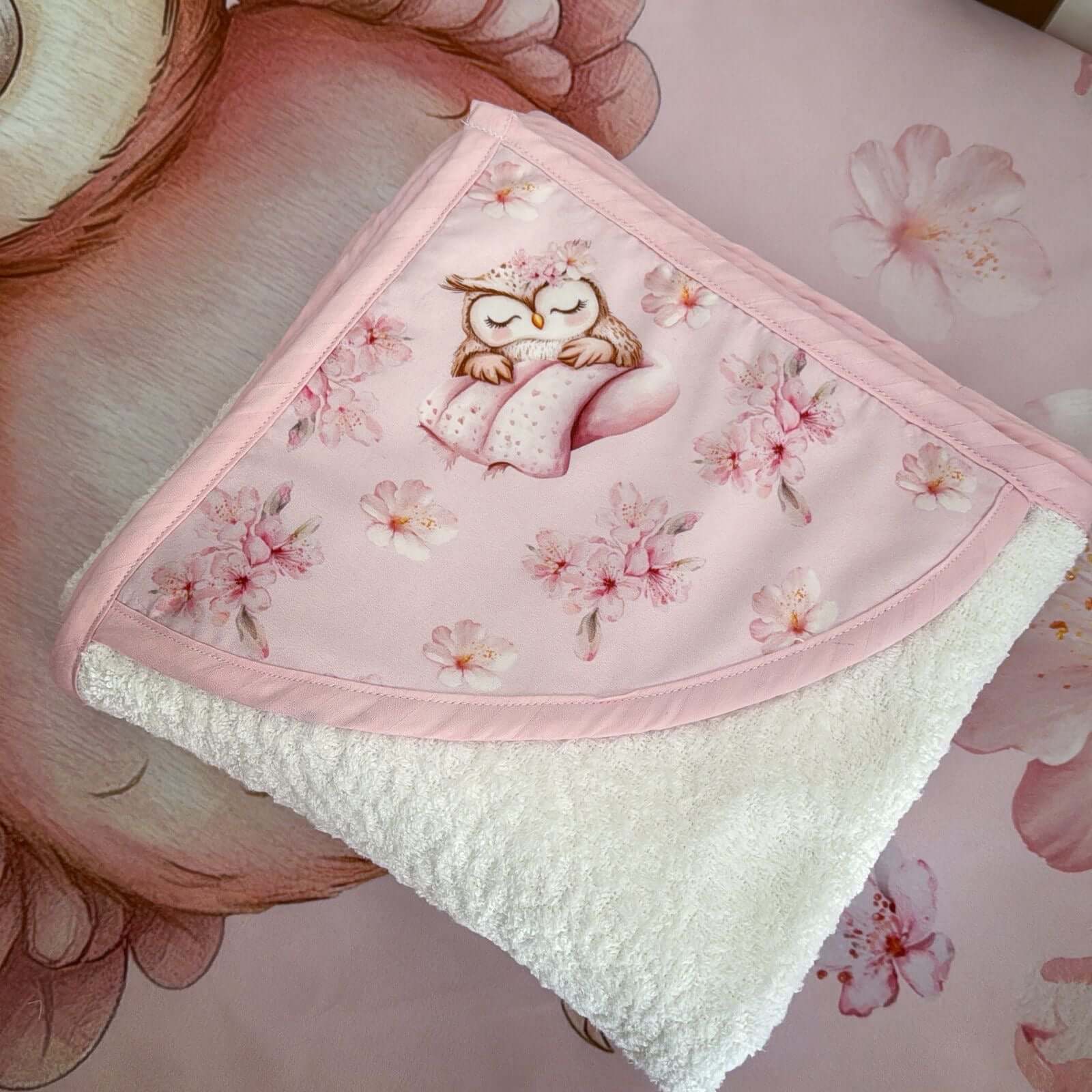 Hooded Towels - Pink Owl 01 baby toddler hooded towels South Africa