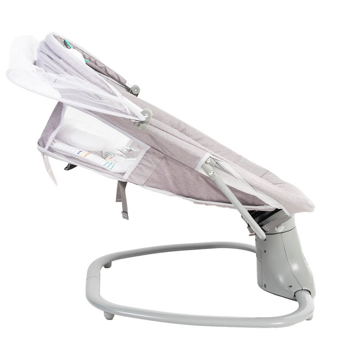 Baby swing with mesh panel on a white background
