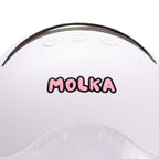 Clear container with 'MOLKA' branding on a white background