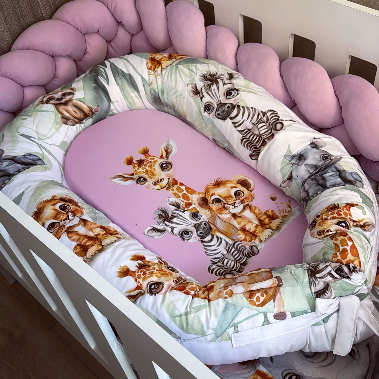 Nest - Pink Safari 05 baby nursery snuggle nests South Africa
