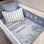 Cot Bedding - Grey Ocean Set 01 baby neutral nursery linen set South Africa