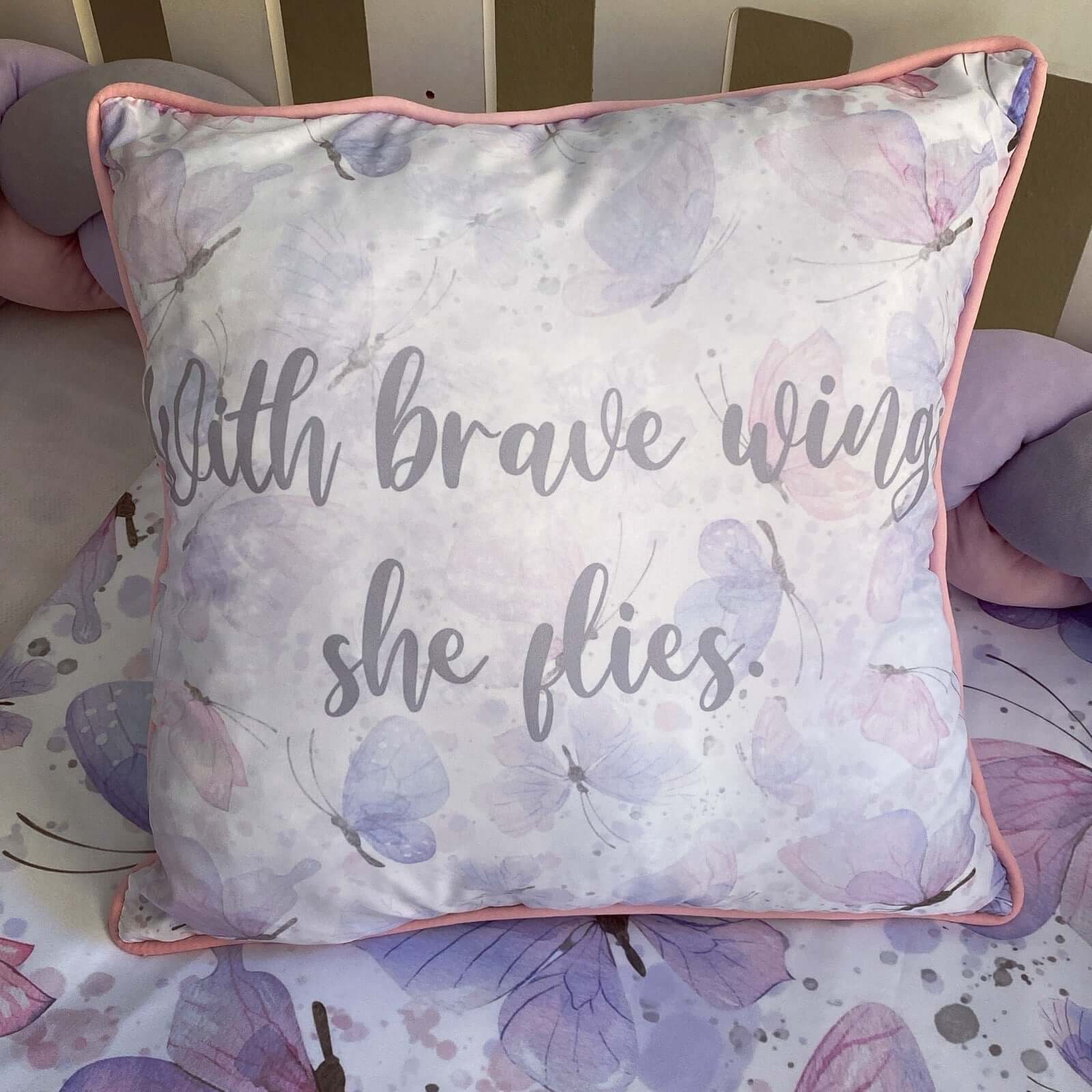 Cot Bedding - Pink Purple Butterfly Set 02