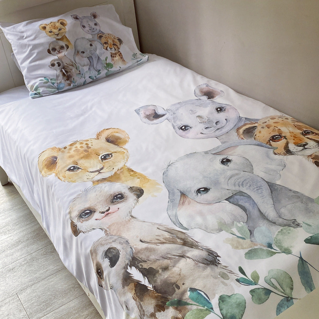 Toddler Bedding Set - Safari Animals 01 baby neutral nursery linen set South Africa