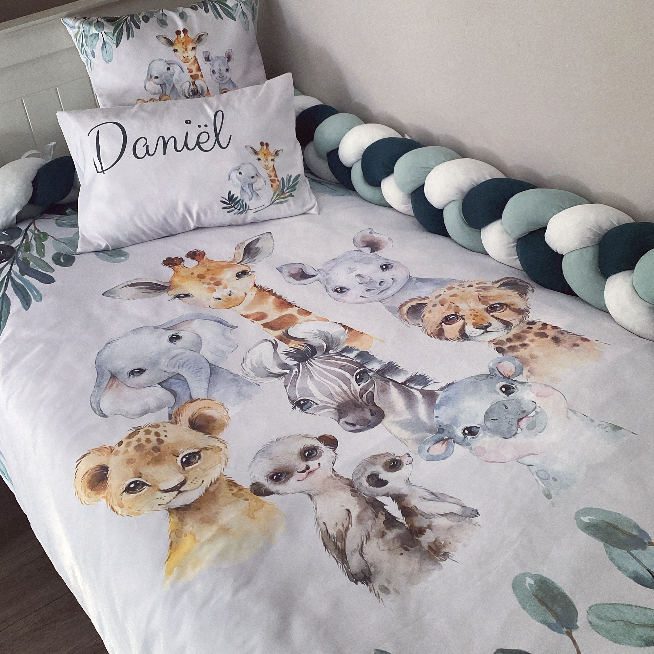 Toddler Bedding Set - Safari Animals 02 baby neutral nursery linen set South Africa