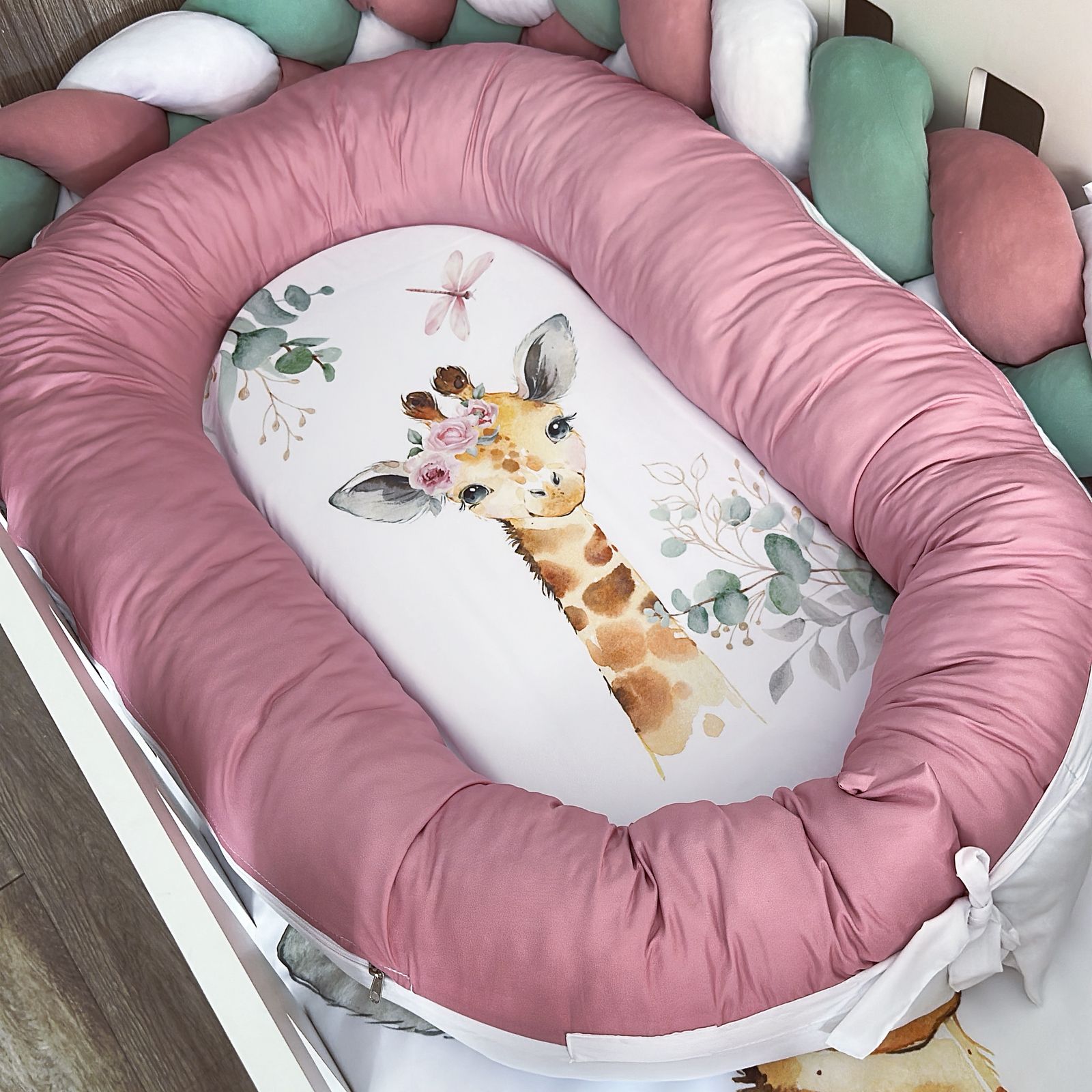 Cot Bedding - Pink Giraffe Set 05
