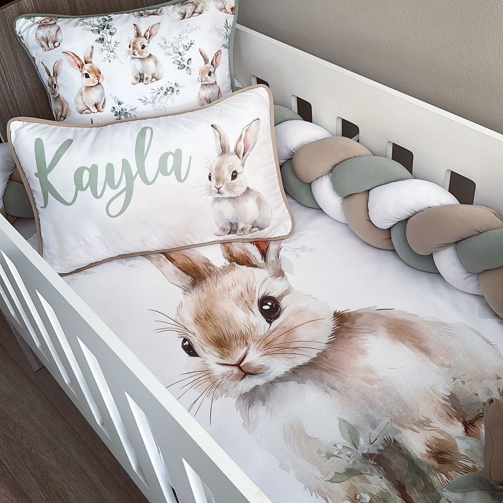 Cot Bedding - Stone Bunny Set 01