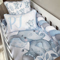 Cot Bedding - Blue Elephant Set 15 baby neutral nursery linen set South Africa