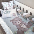 Cot Bedding - Stone Bear Set 01 baby neutral nursery linen set South Africa