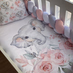 Cot Bedding - Pink Flower Elephant Set 01