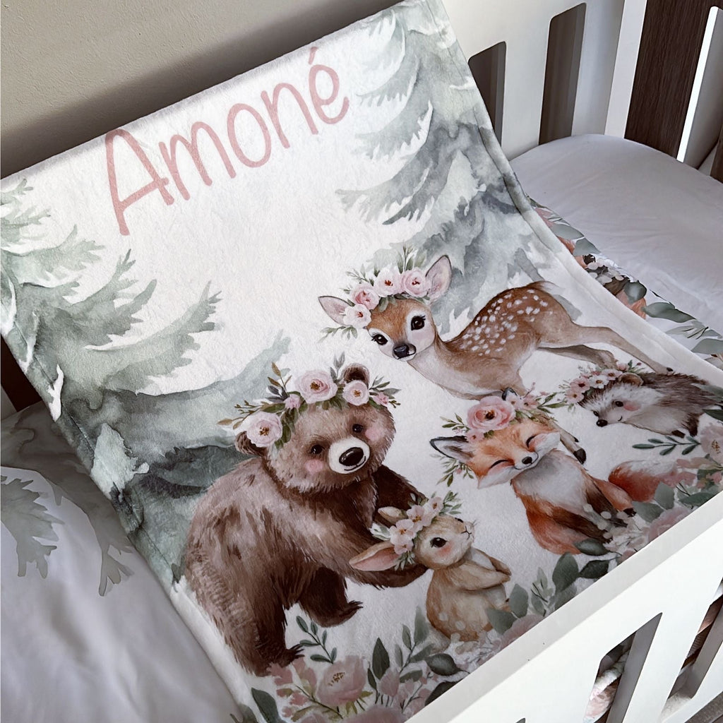 Cot Bedding - Pink Woodlands Set 11