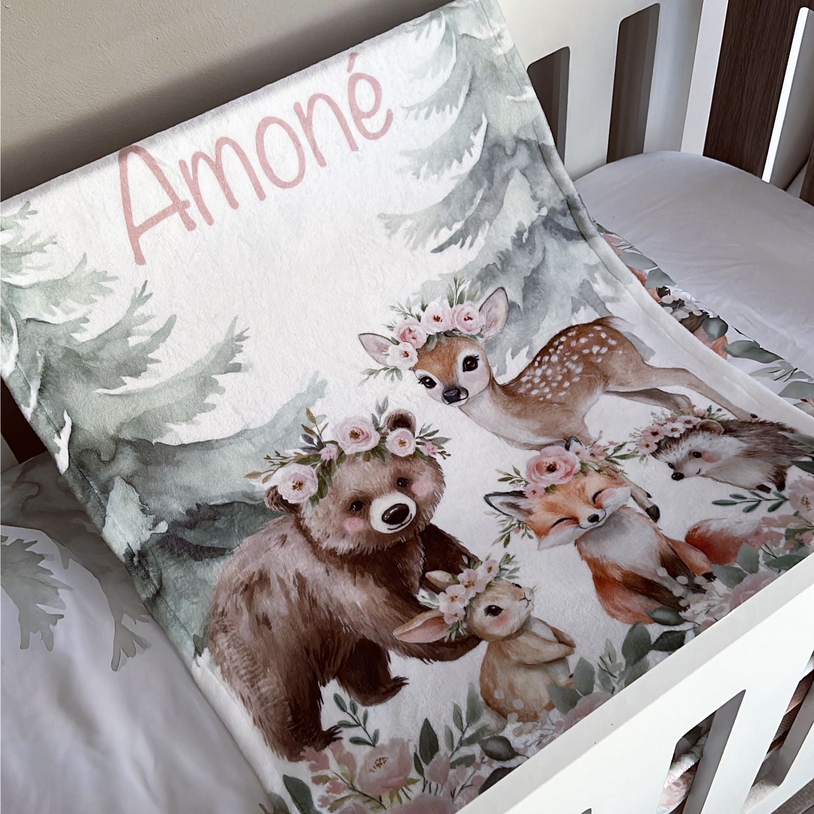 Cot Bedding - Pink Woodlands Set 11