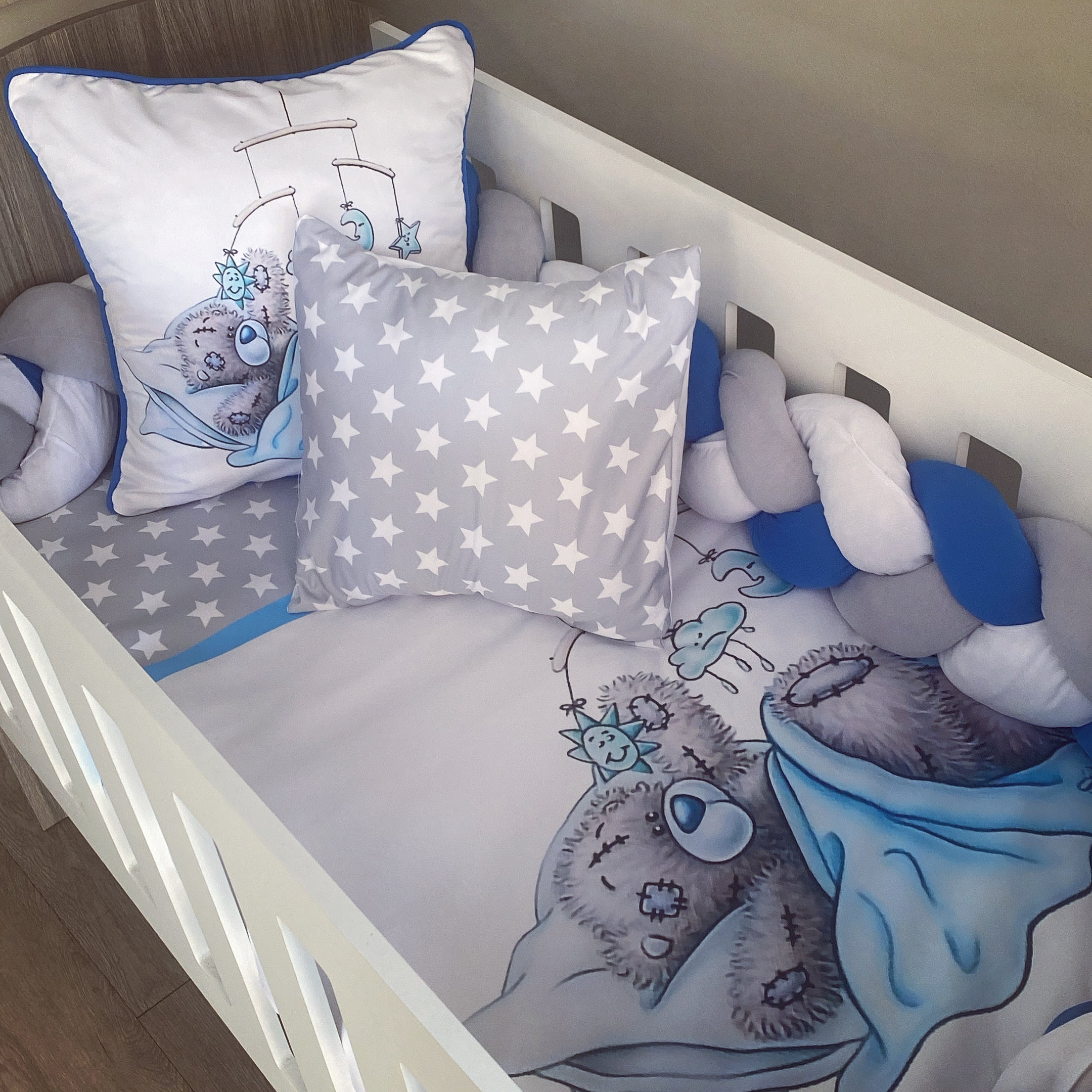 Cot Bedding - Blue Tatty Set 01 baby boy nursery linen set South Africa
