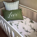 Cot Bedding - Olive Green Leaf Set 01 baby neutral nursery linen set South Africa