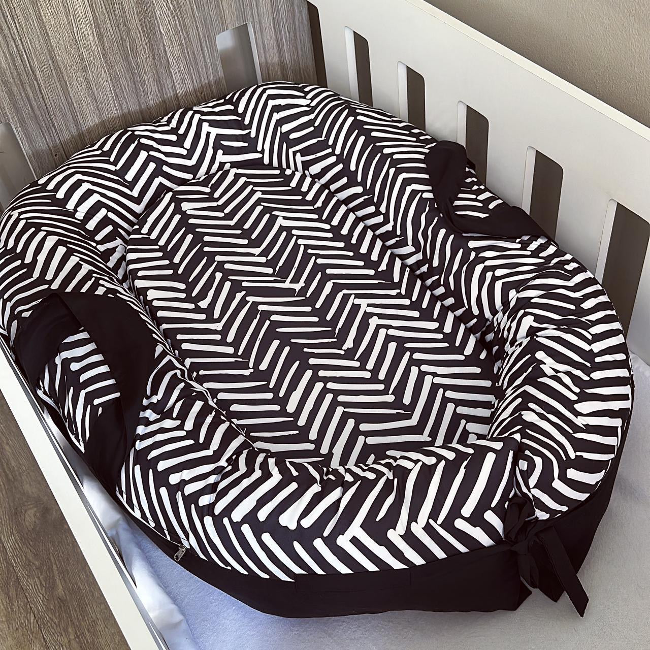 Nest - Black and White Stripe 01 baby nursery snuggle nests South Africa