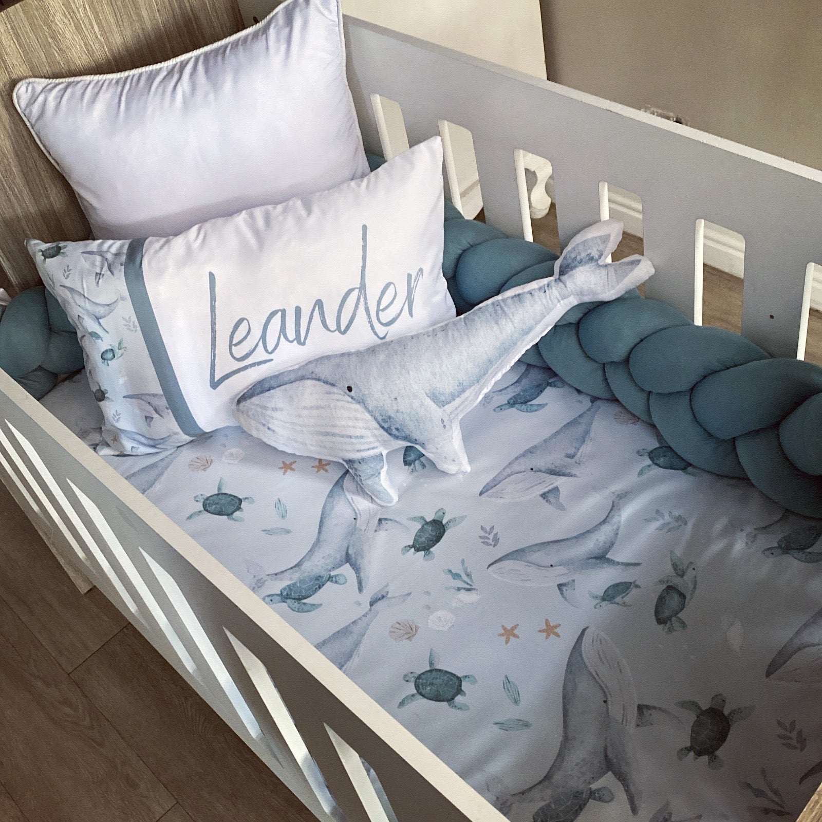 Cot Bedding - Whale Set 02 baby neutral nursery linen set South Africa
