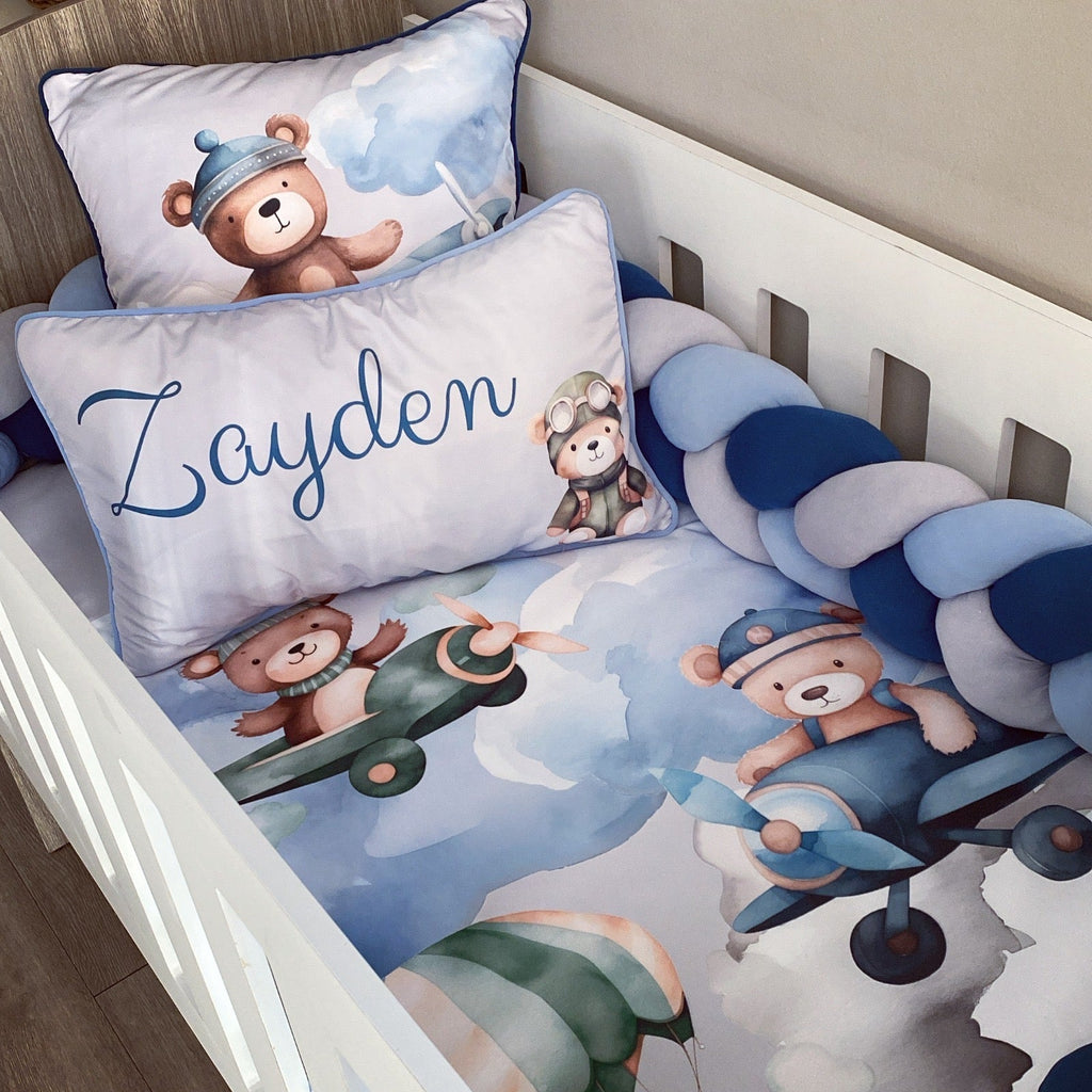 Cot Bedding - Up and Away Bear Set 02 baby boy nursery linen set South Africa