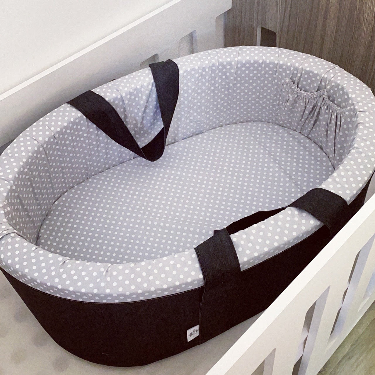 Carry Cot - Grey Dots 01 baby carry cots South Africa