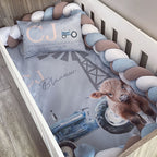 Cot Bedding - Stone Blue Farm Set 02 baby boy nursery linen set South Africa