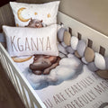 Cot Bedding - Sleeping Hippo Set 01 baby neutral nursery linen set South Africa