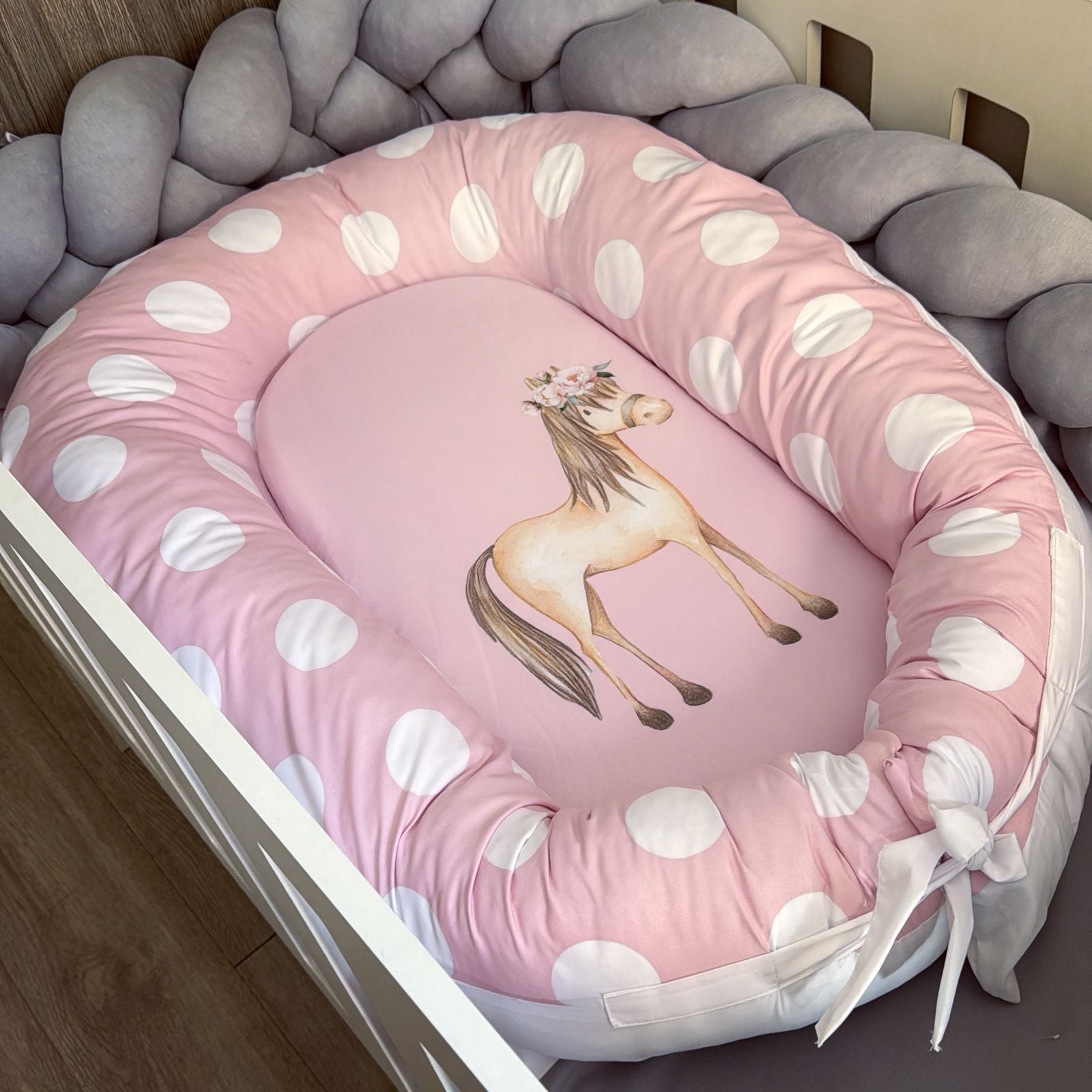 Cot Bedding - Pink Farm Set 07