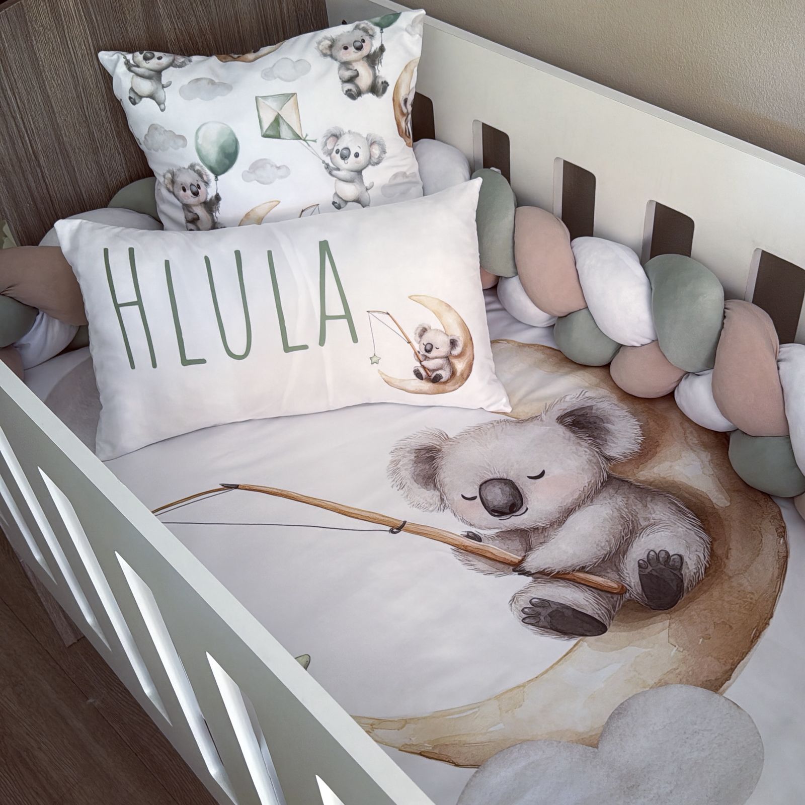 Cot Bedding - Sage Koala Set 01
