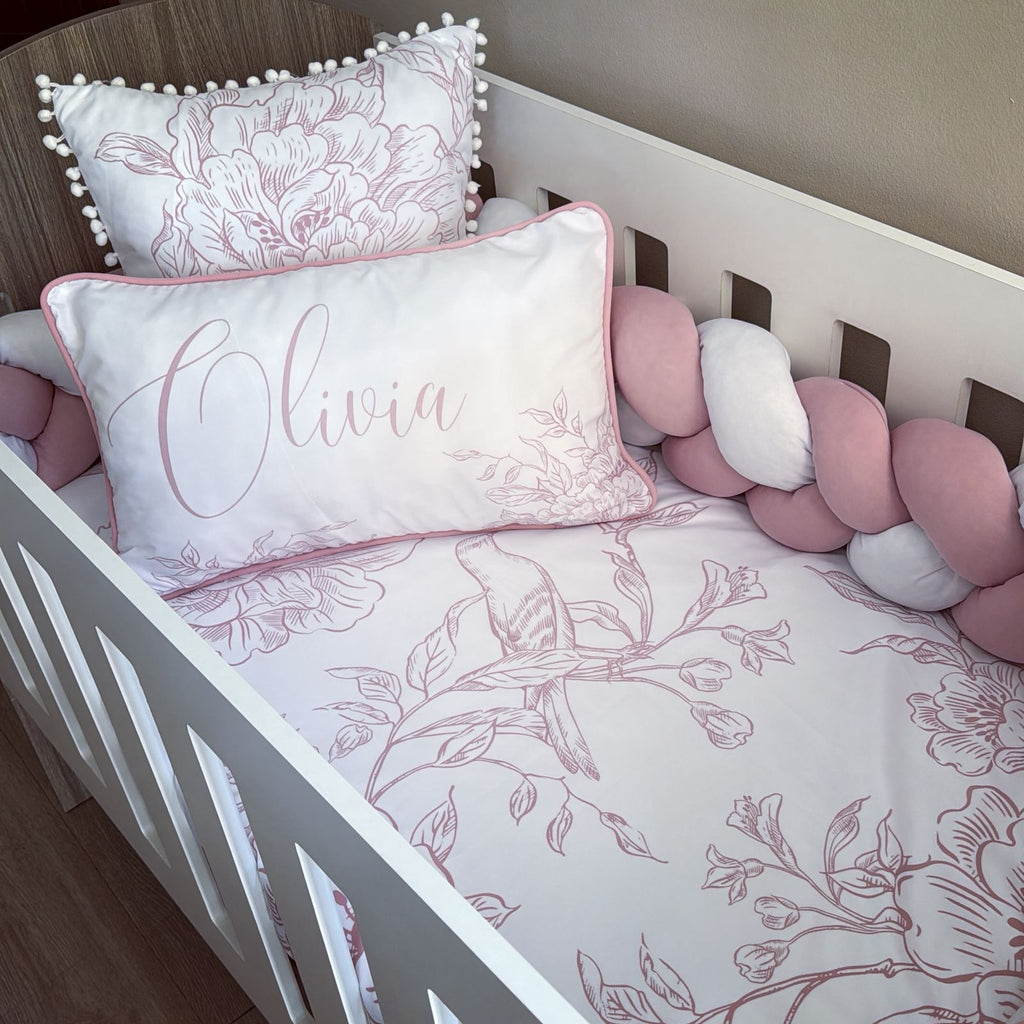 Cot Bedding - Pink Flower Set 13