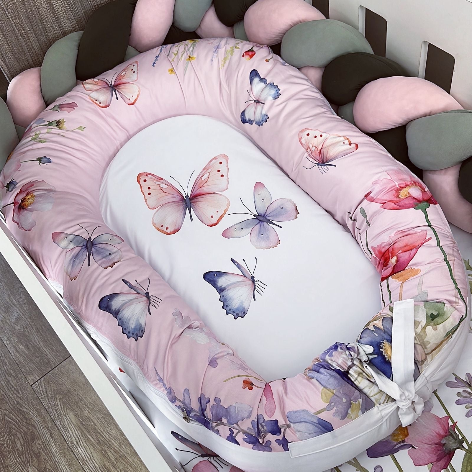Cot Bedding - Pink Flower Set 09