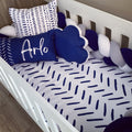 Cot Bedding - Navy Stripe Set 01 baby neutral nursery linen set South Africa